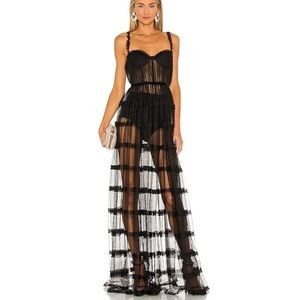 NWT SAU LEE Black Camille Gown